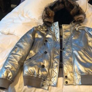 Ralph Lauren foil leather down filled jacket